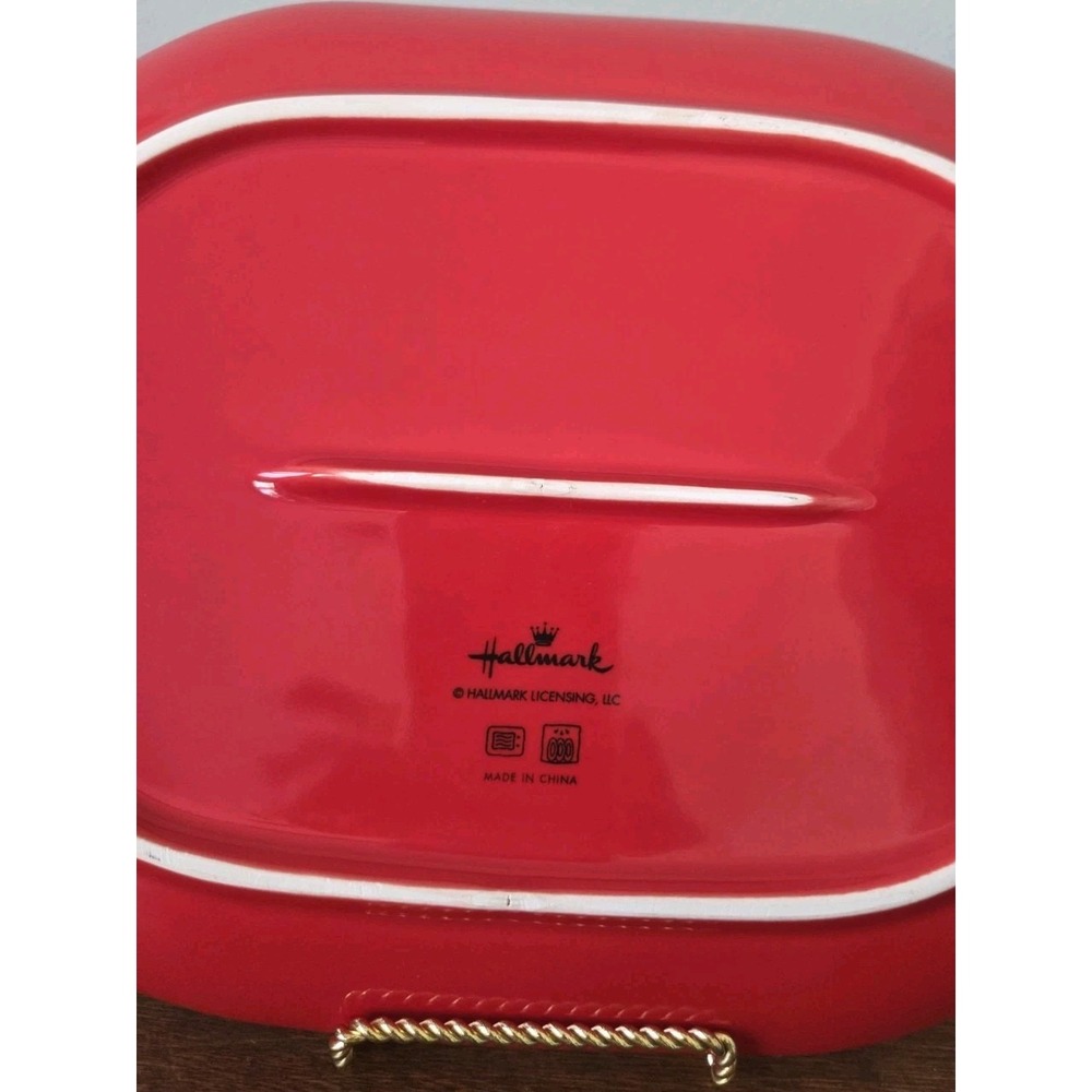 Hallmark Fresh Baked Cookies Serving Platter Red 11" x 8" Christmas Decore - Picture 4 of 4